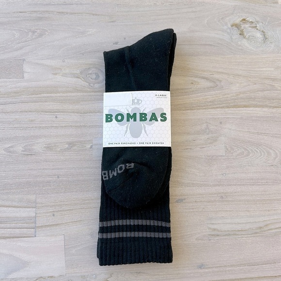 ❤️ 🆕 BOMBAS BLACK SOCKS SIZE XL - Picture 2 of 5
